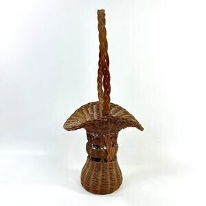 Vintage Wicker Basket Handcrafted 1930's Era Decor